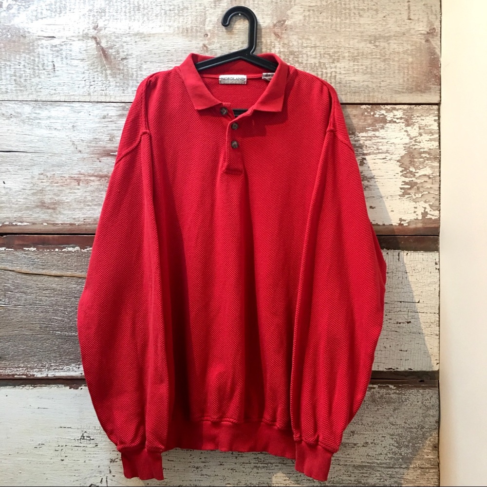 Vintage // long sleeve polo shirt